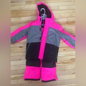 Kids Pink and Gray Jacket and snow pants size 4-5 by George Never worn